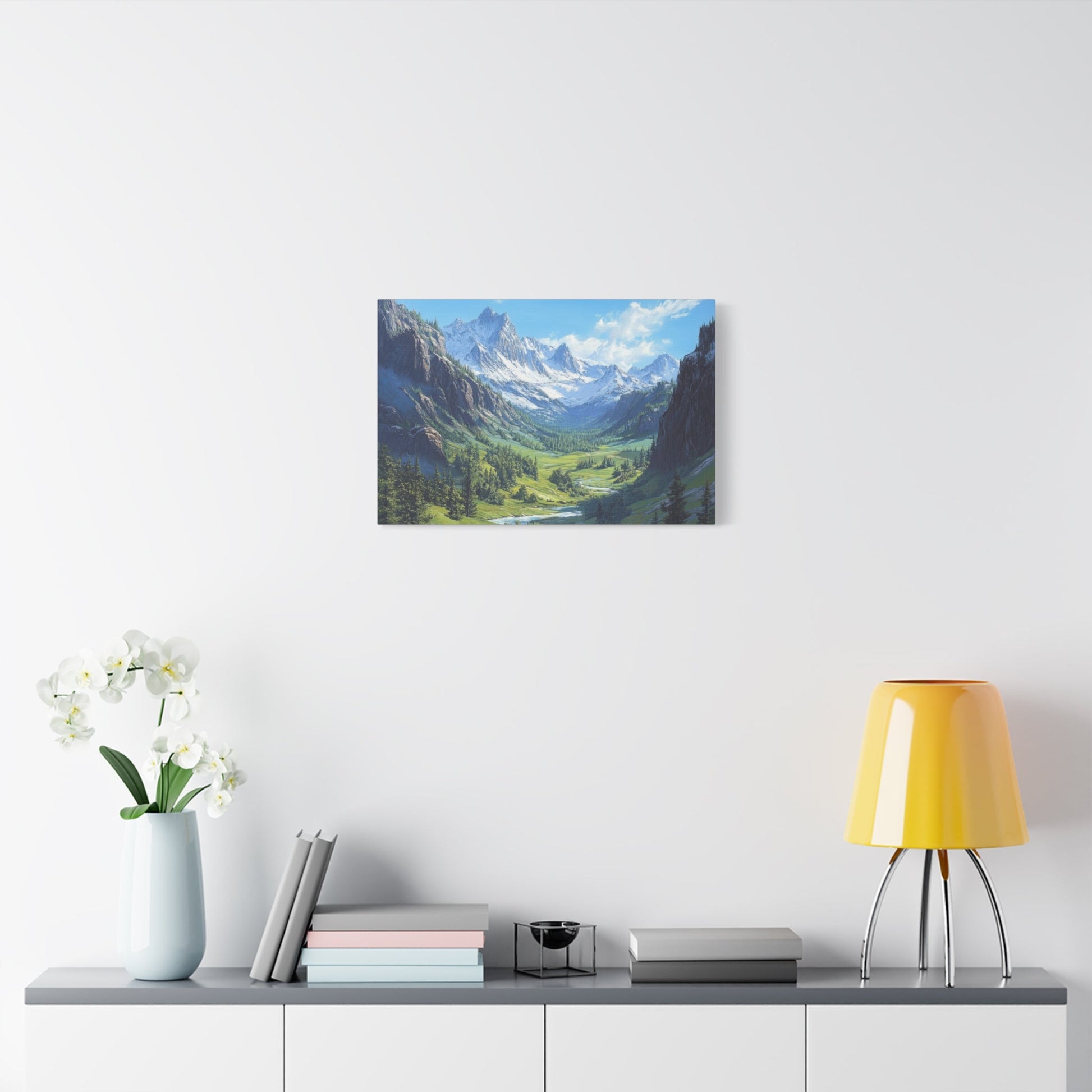 Majestic Mountain Valley - Landscape Wall Art - Aestheticanvas