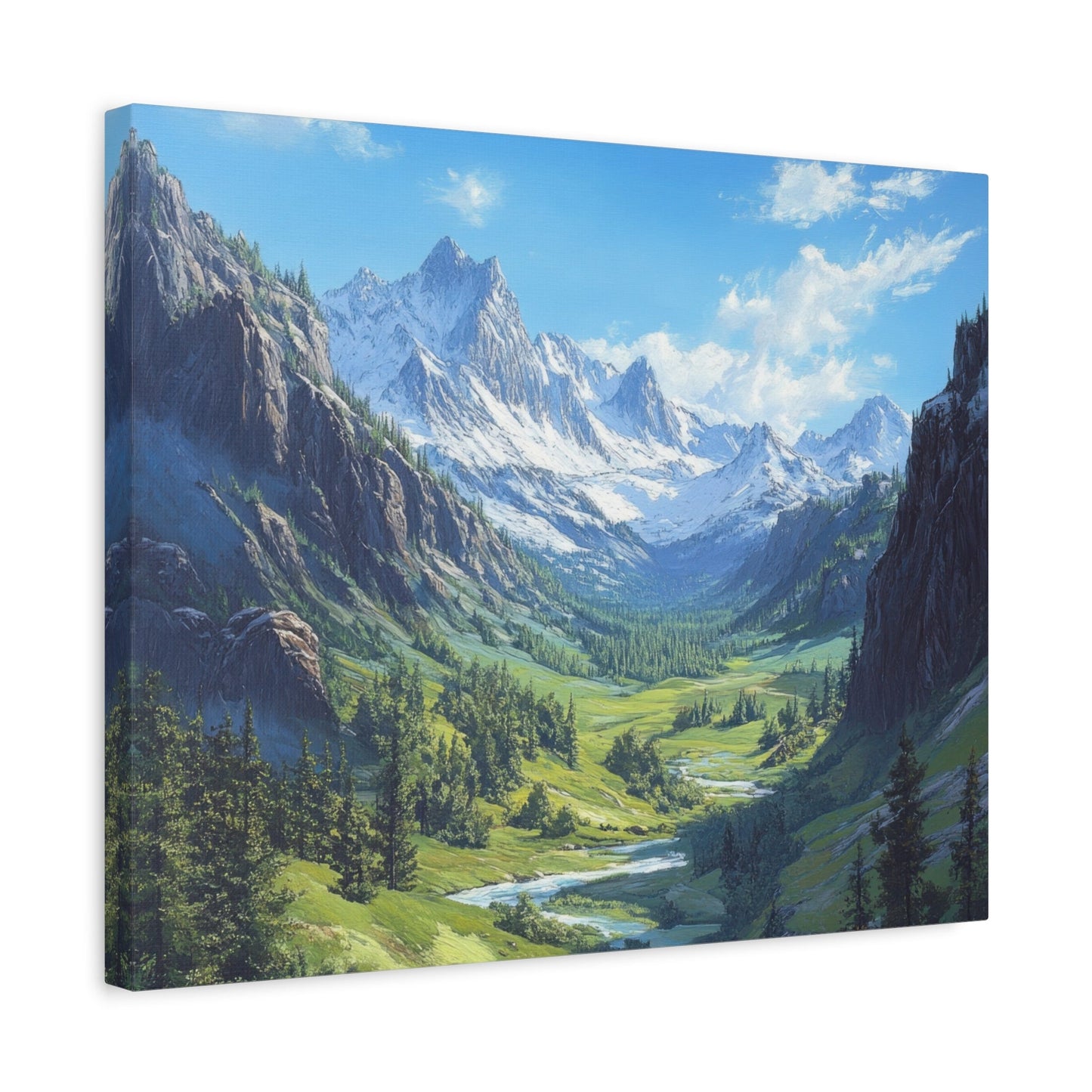 Majestic Mountain Valley - Landscape Wall Art - Aestheticanvas