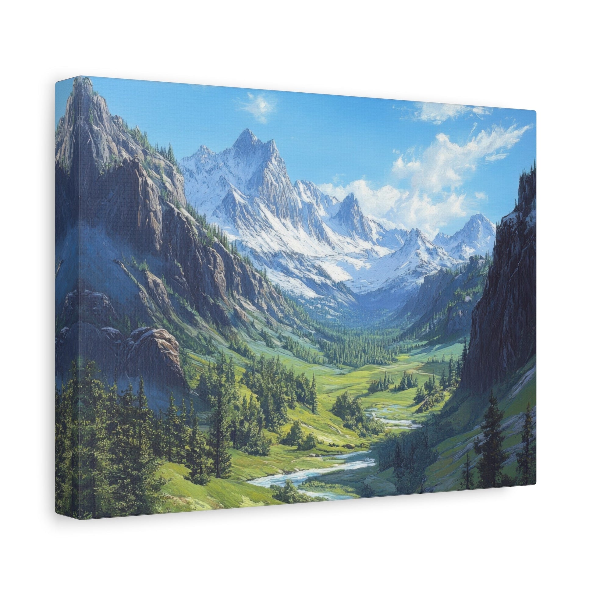 Majestic Mountain Valley - Landscape Wall Art - Aestheticanvas