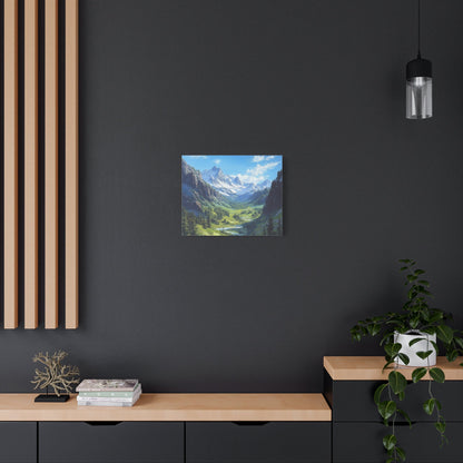 Majestic Mountain Valley - Landscape Wall Art - Aestheticanvas