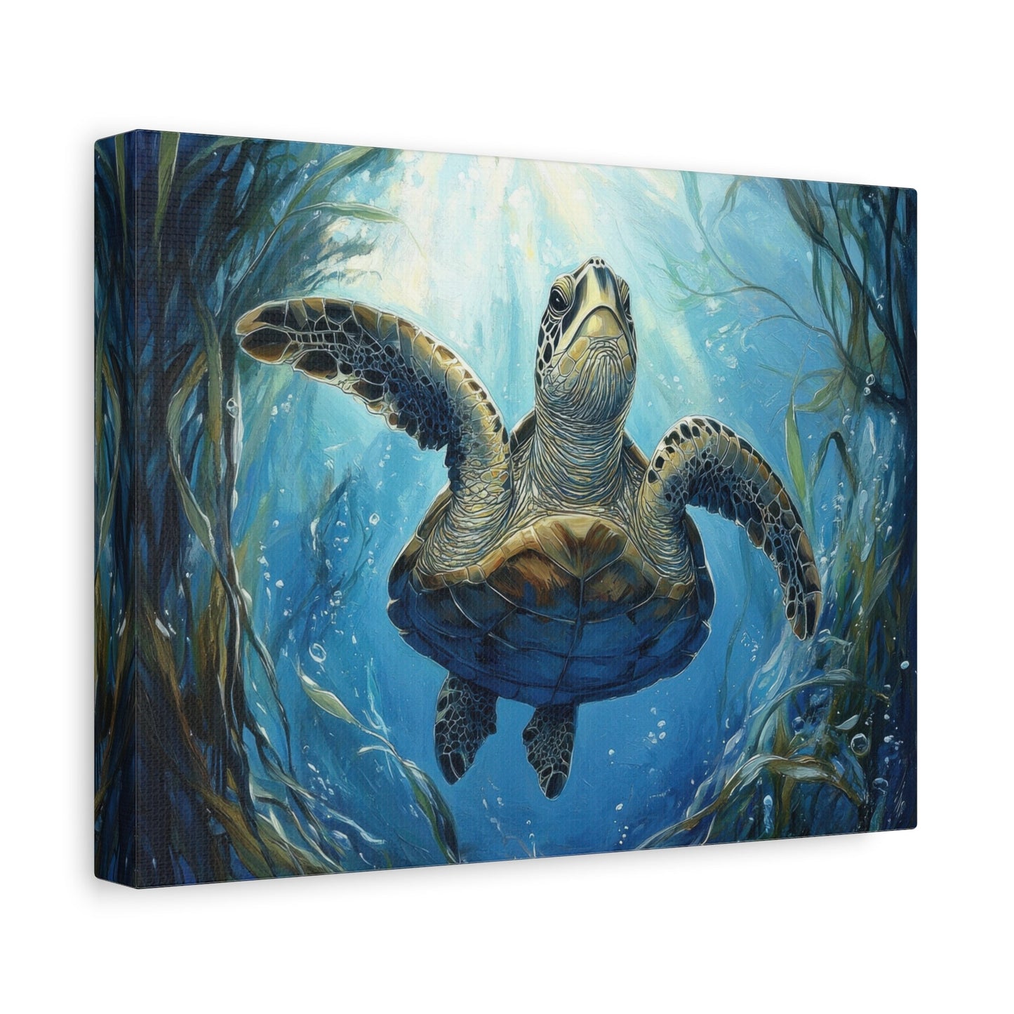 Majestic Sea Turtle Serenity - Animal Wall Art - Aestheticanvas