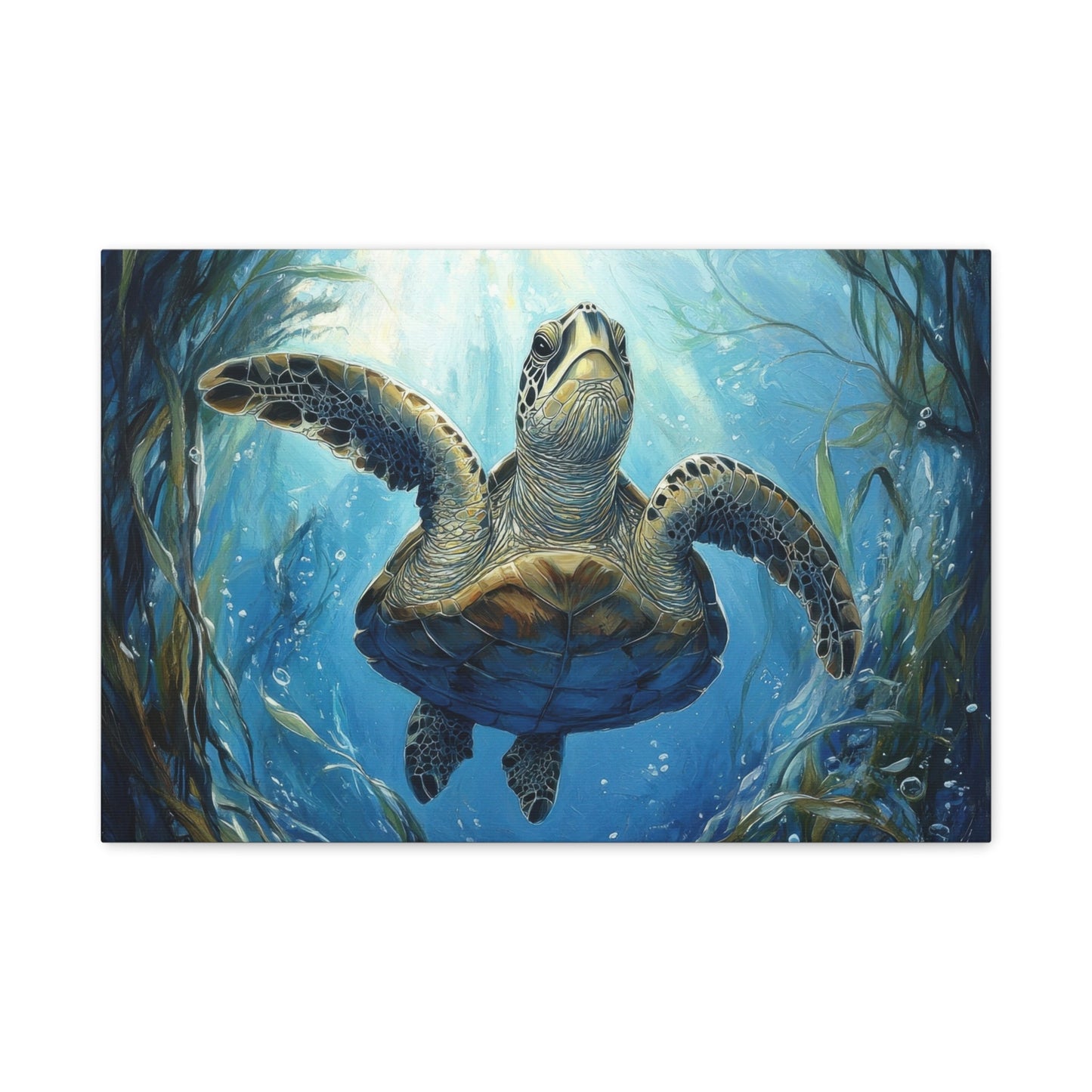 Majestic Sea Turtle Serenity - Animal Wall Art - Aestheticanvas