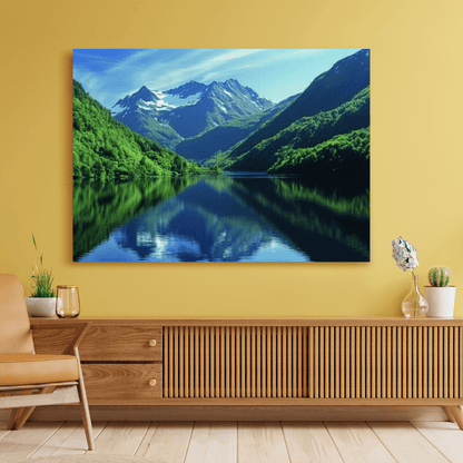 Majestic Snow - Capped Peaks - Landscape Wall Art - Aestheticanvas