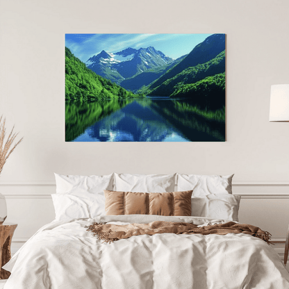 Majestic Snow - Capped Peaks - Landscape Wall Art - Aestheticanvas