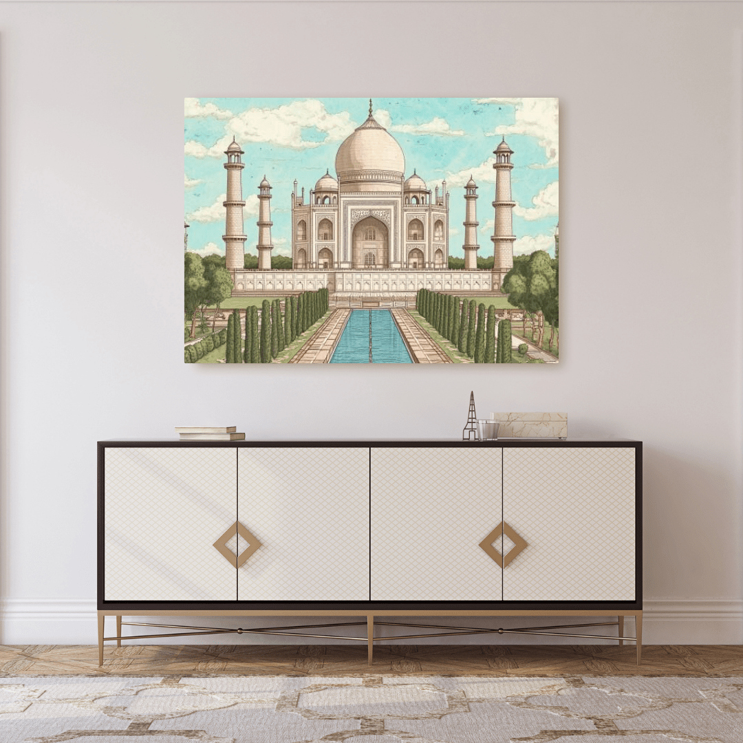 Majestic Taj Mahal Reflections - Cultural Wall Art - Aestheticanvas