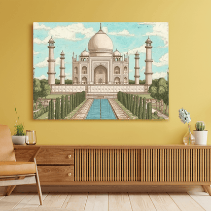 Majestic Taj Mahal Reflections - Cultural Wall Art - Aestheticanvas