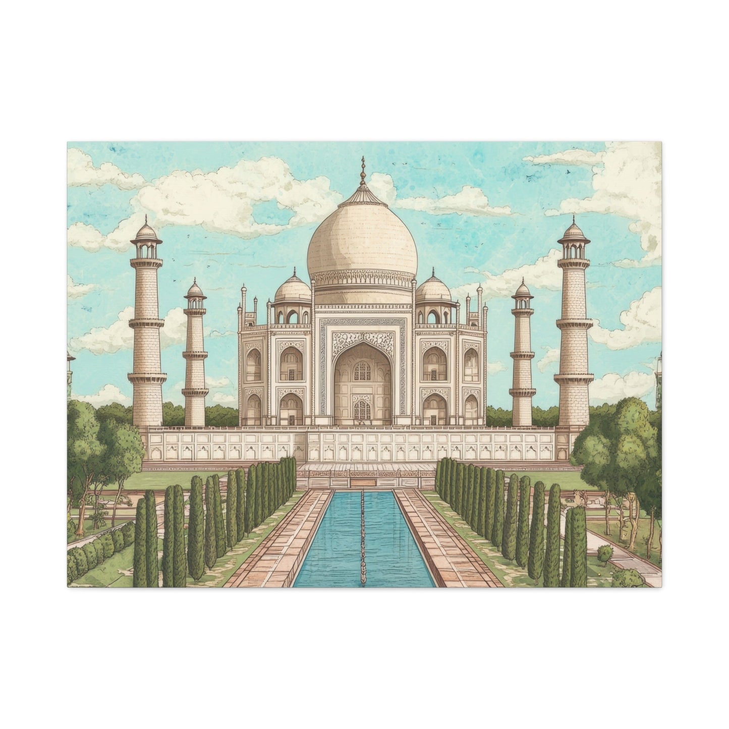 Majestic Taj Mahal Reflections - Cultural Wall Art - Aestheticanvas