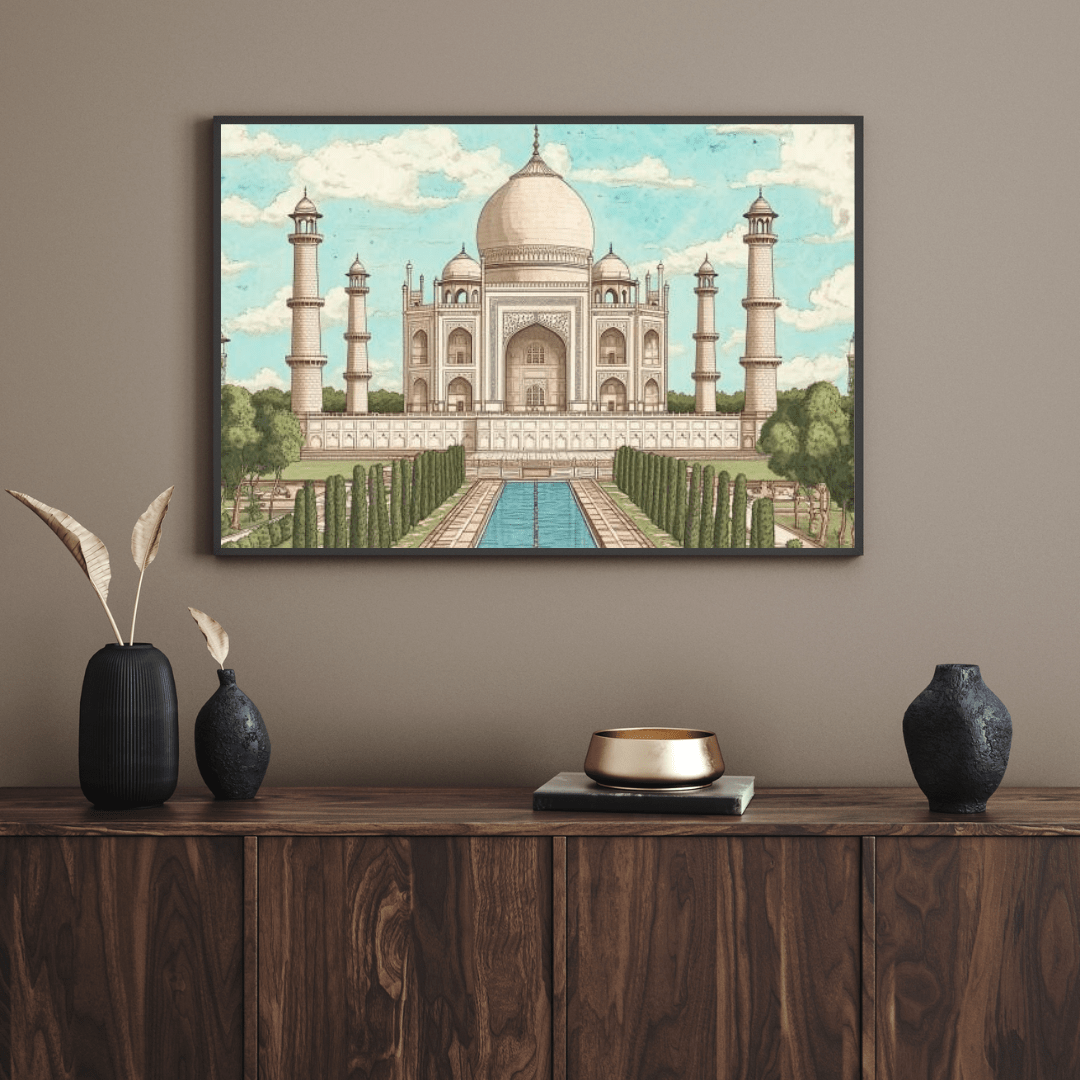 Majestic Taj Mahal Reflections - Cultural Wall Art - Aestheticanvas