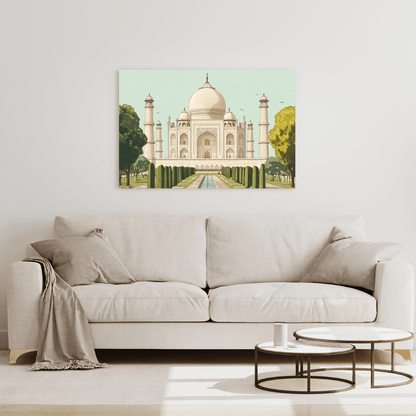 Majestic Taj Mahal Symmetry - Monument Wall Art - Aestheticanvas