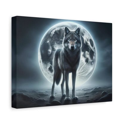 Majestic Wolf Under Moonlight - Animal Wall Art - Aestheticanvas