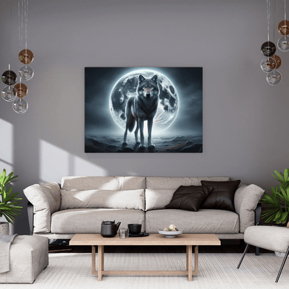 Majestic Wolf Under Moonlight - Animal Wall Art - Aestheticanvas