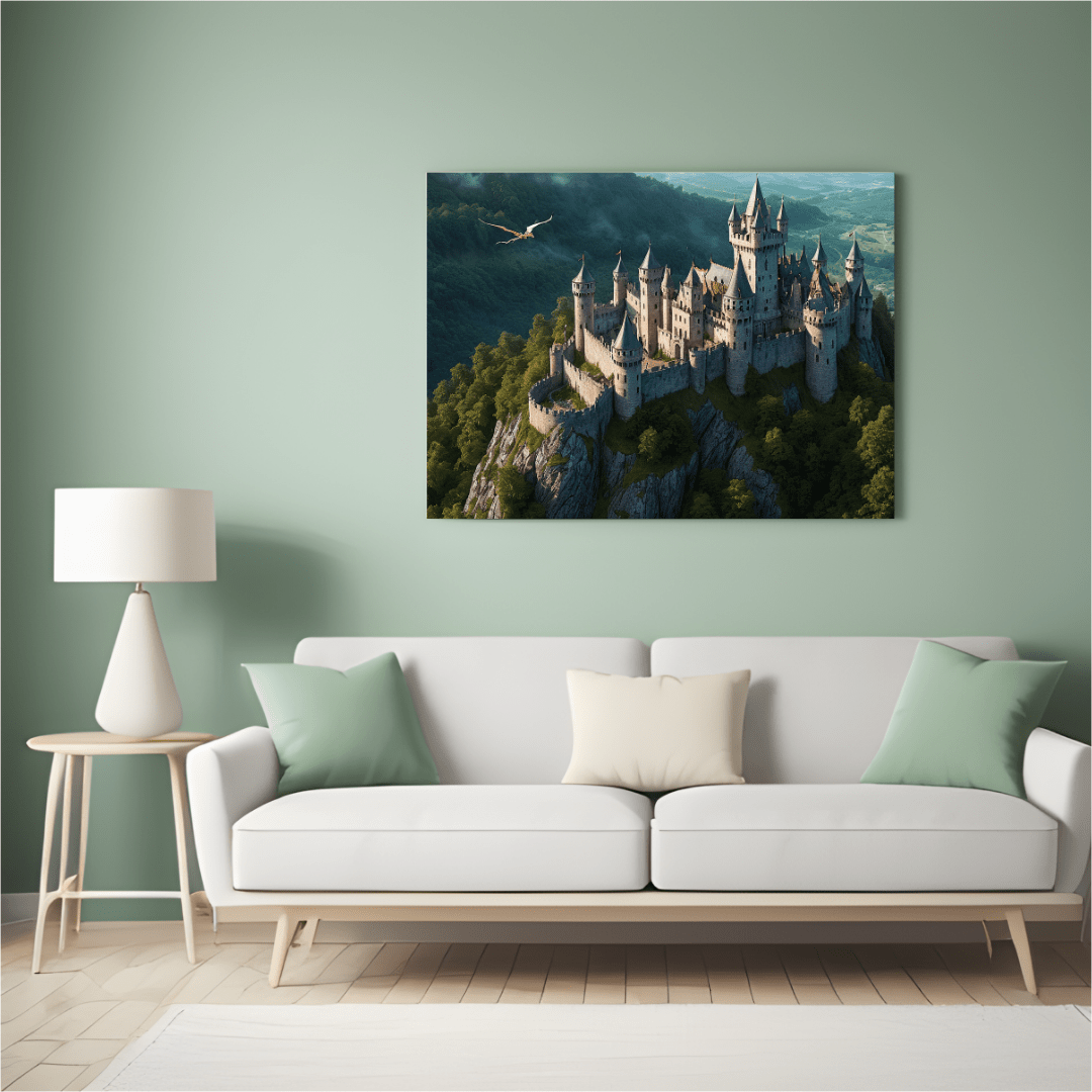 Medieval Dragon Castle - Fantasy Wall Art - Aestheticanvas