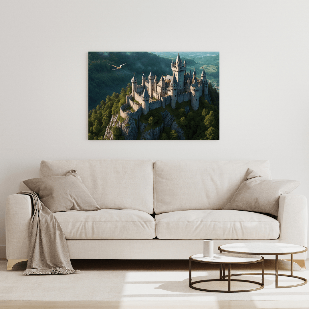 Medieval Dragon Castle - Fantasy Wall Art - Aestheticanvas