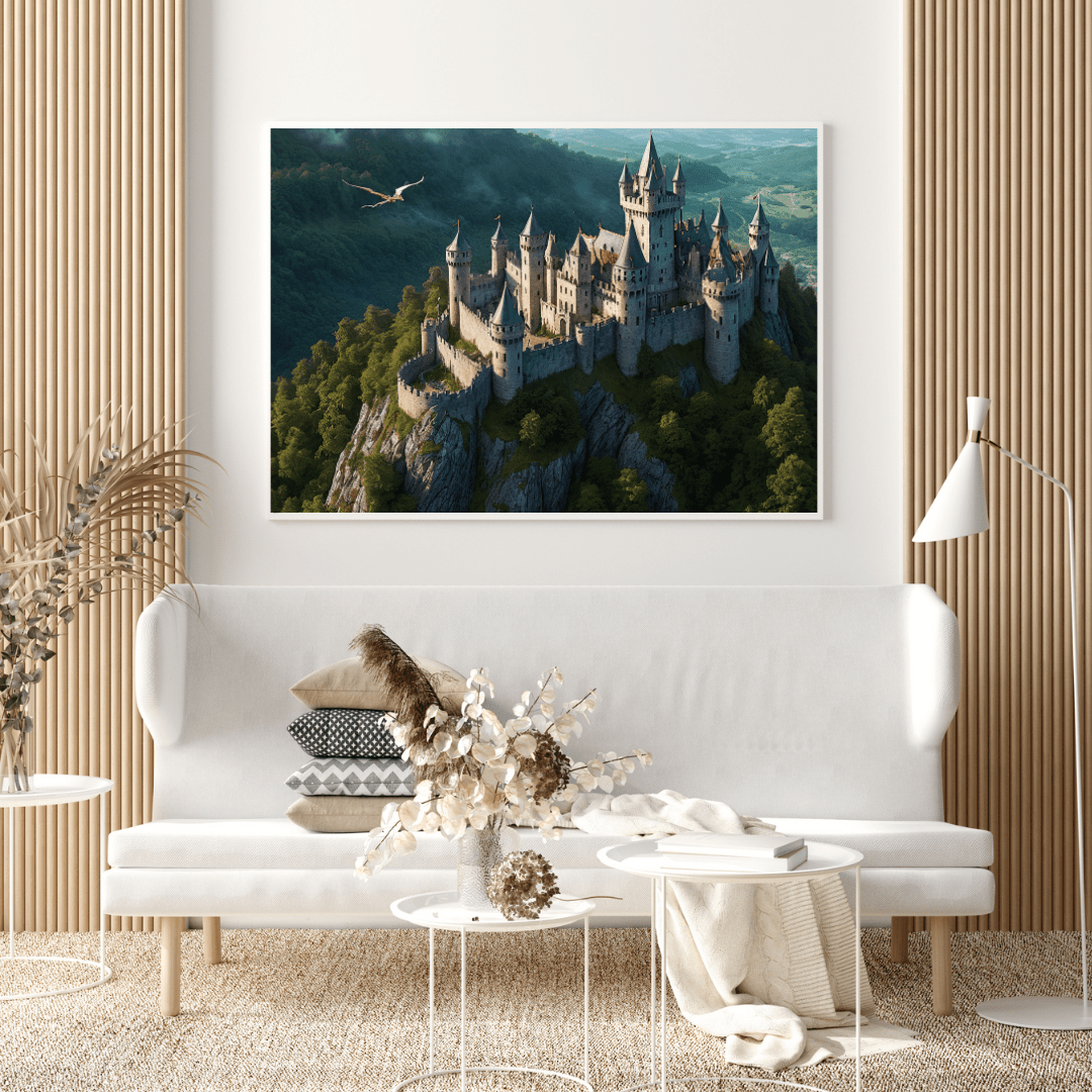 Medieval Dragon Castle - Fantasy Wall Art - Aestheticanvas