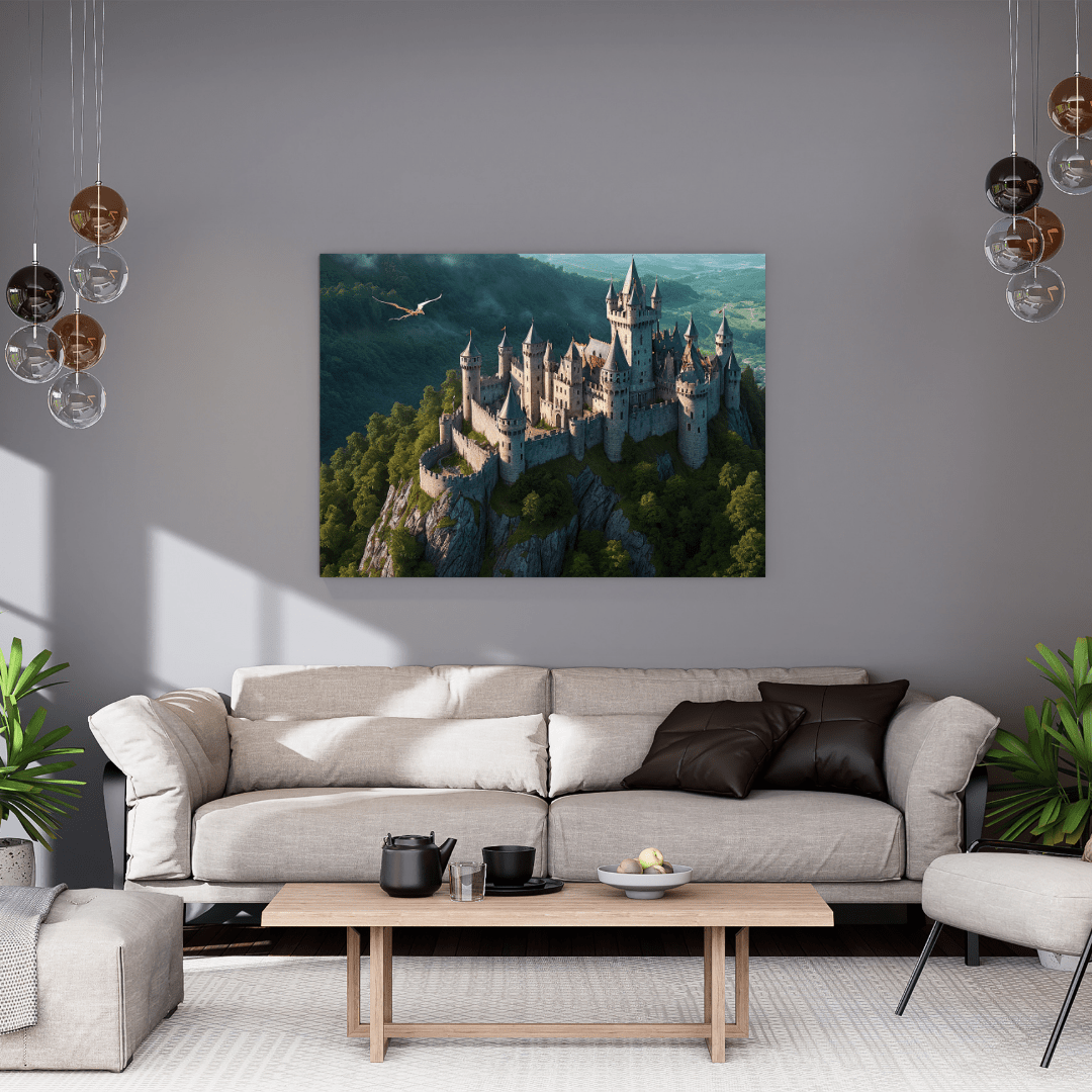 Medieval Dragon Castle - Fantasy Wall Art - Aestheticanvas