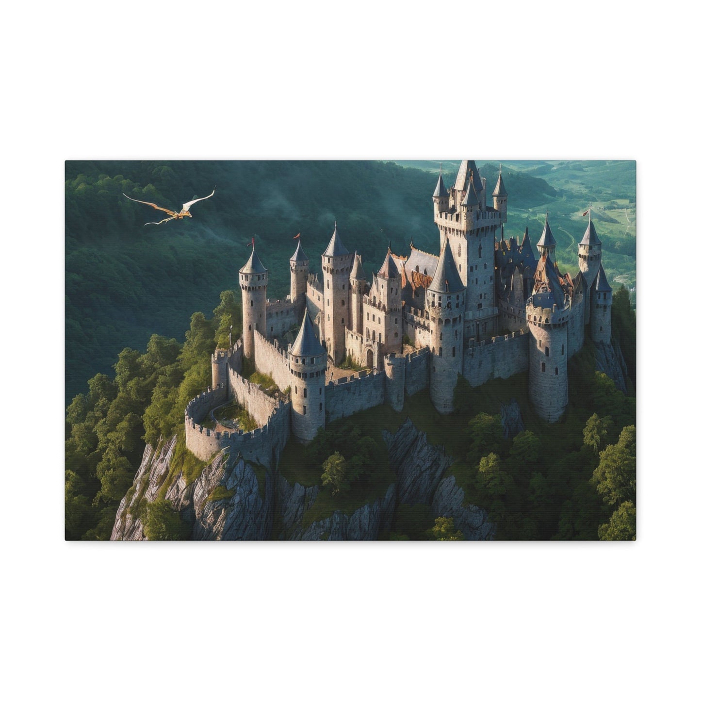 Medieval Dragon Castle - Fantasy Wall Art - Aestheticanvas