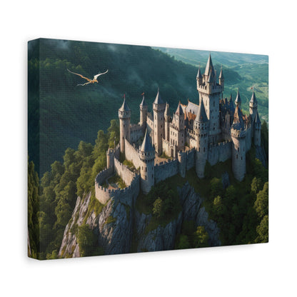 Medieval Dragon Castle - Fantasy Wall Art - Aestheticanvas