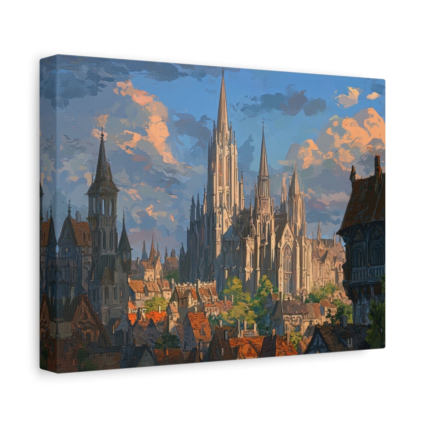 Medieval Gothic Cityscape - Fantasy Wall Art - Aestheticanvas