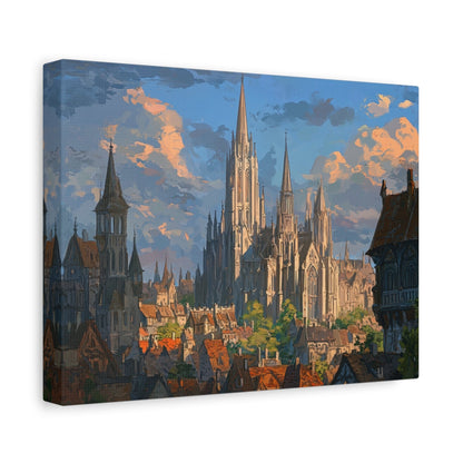 Medieval Gothic Cityscape - Fantasy Wall Art - Aestheticanvas