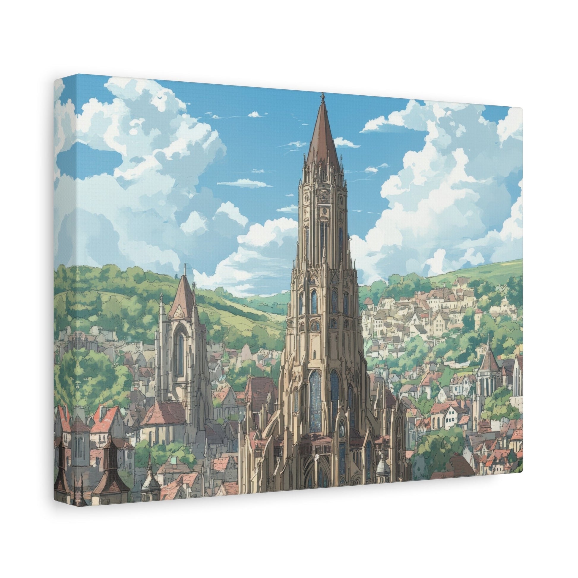 Medieval Gothic Cityscape - Fantasy Wall Art - Aestheticanvas