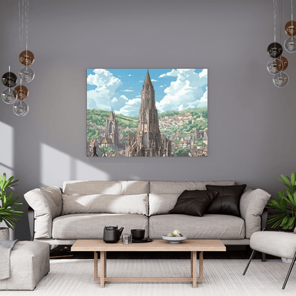 Medieval Gothic Cityscape - Fantasy Wall Art - Aestheticanvas