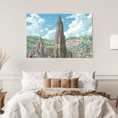 Medieval Gothic Cityscape - Fantasy Wall Art - Aestheticanvas