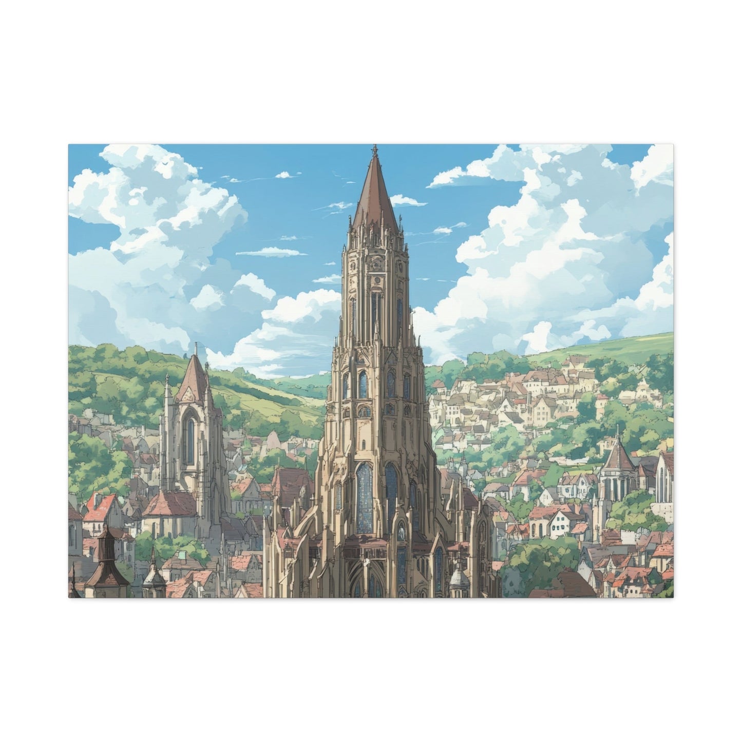 Medieval Gothic Cityscape - Fantasy Wall Art - Aestheticanvas