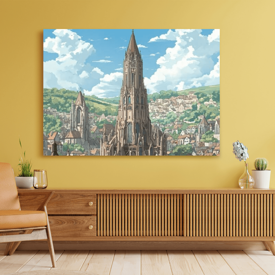 Medieval Gothic Cityscape - Fantasy Wall Art - Aestheticanvas