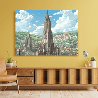 Medieval Gothic Cityscape - Fantasy Wall Art - Aestheticanvas