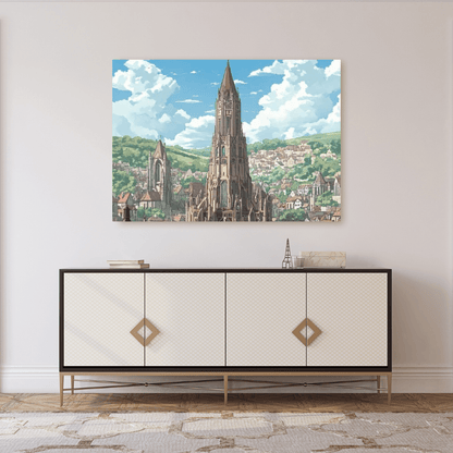 Medieval Gothic Cityscape - Fantasy Wall Art - Aestheticanvas