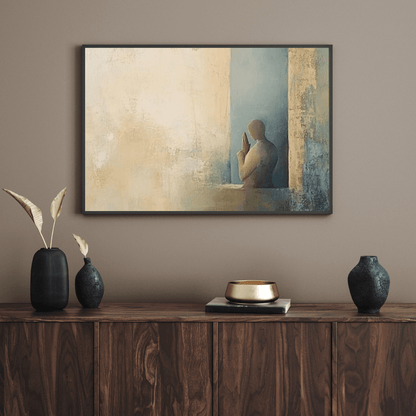 Meditative Silhouette Serenity - Abstract Wall Art - Aestheticanvas