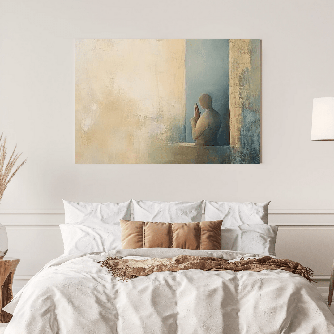 Meditative Silhouette Serenity - Abstract Wall Art - Aestheticanvas