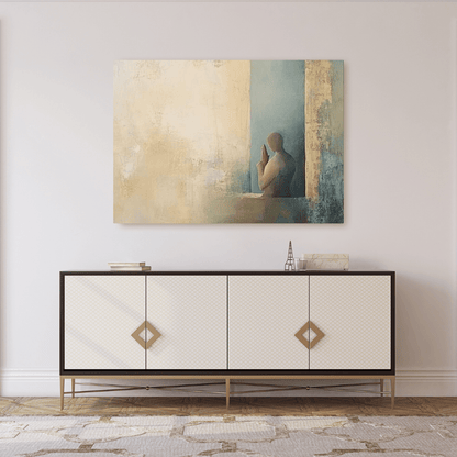 Meditative Silhouette Serenity - Abstract Wall Art - Aestheticanvas