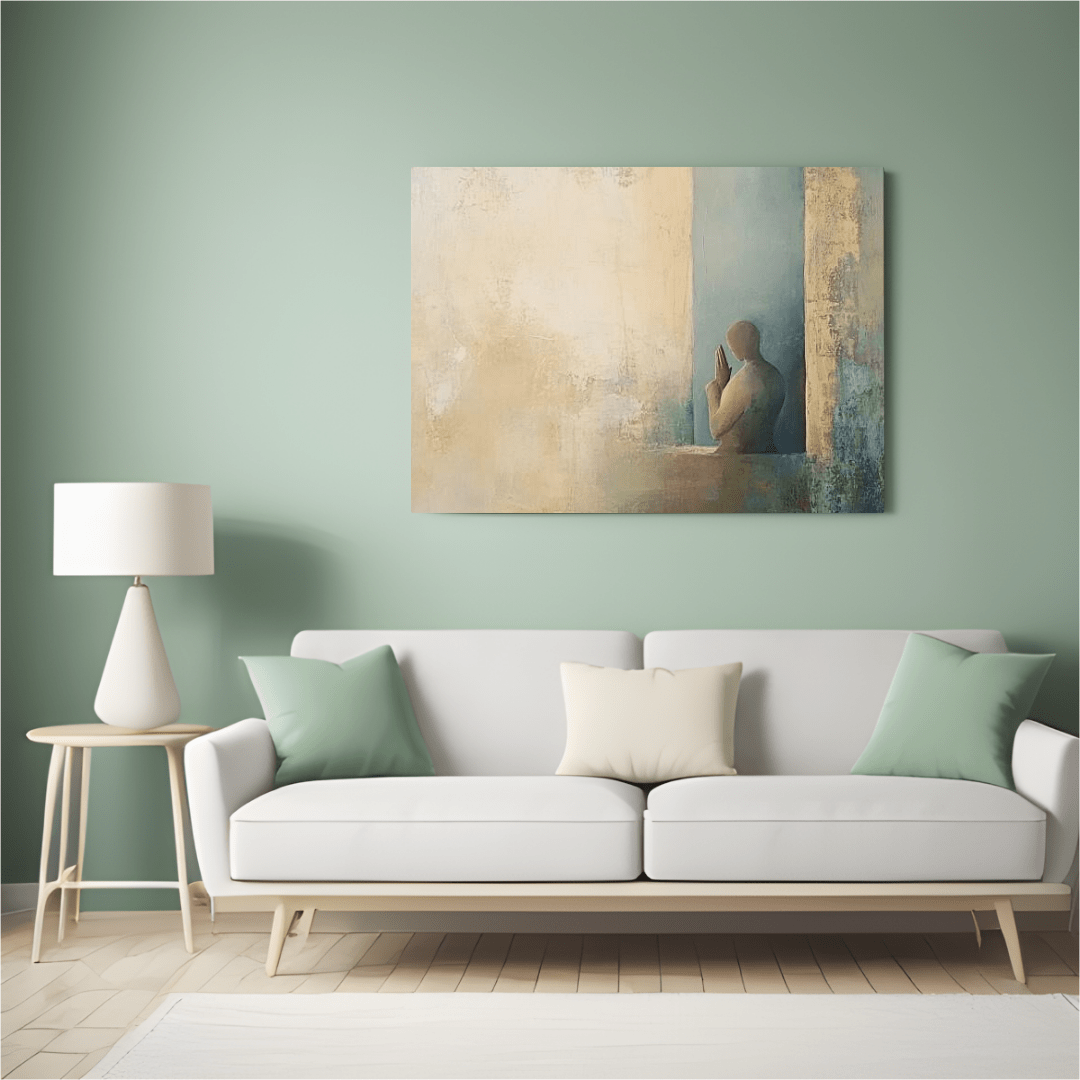 Meditative Silhouette Serenity - Abstract Wall Art - Aestheticanvas