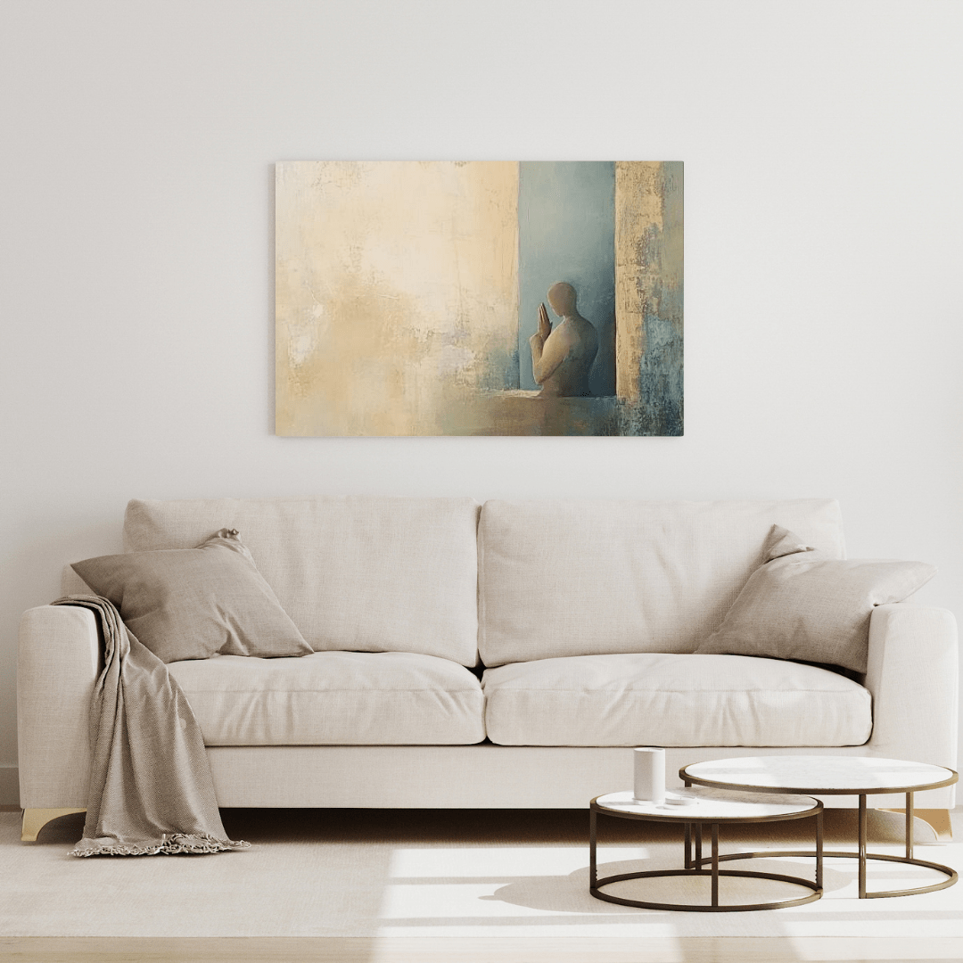 Meditative Silhouette Serenity - Abstract Wall Art - Aestheticanvas