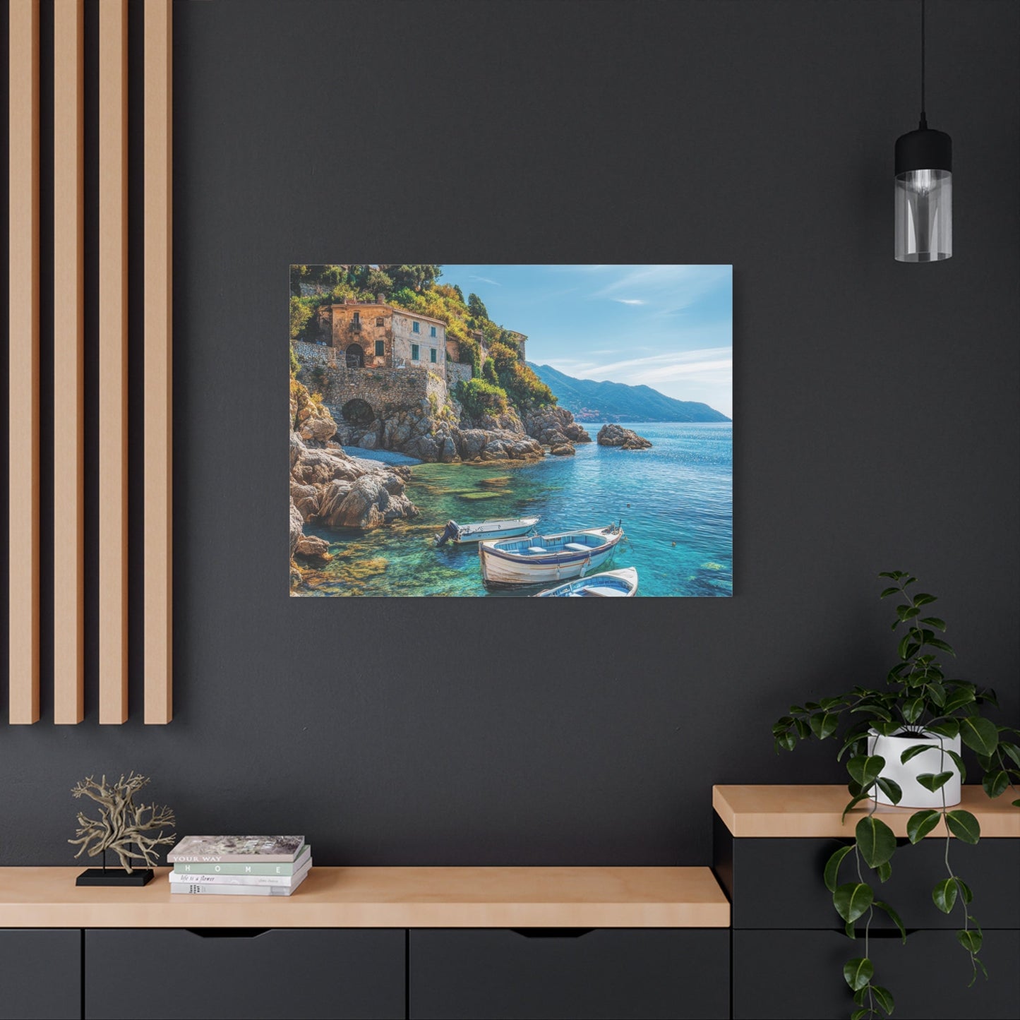 Mediterranean Coastal Serenity - Nature Wall Art - Aestheticanvas