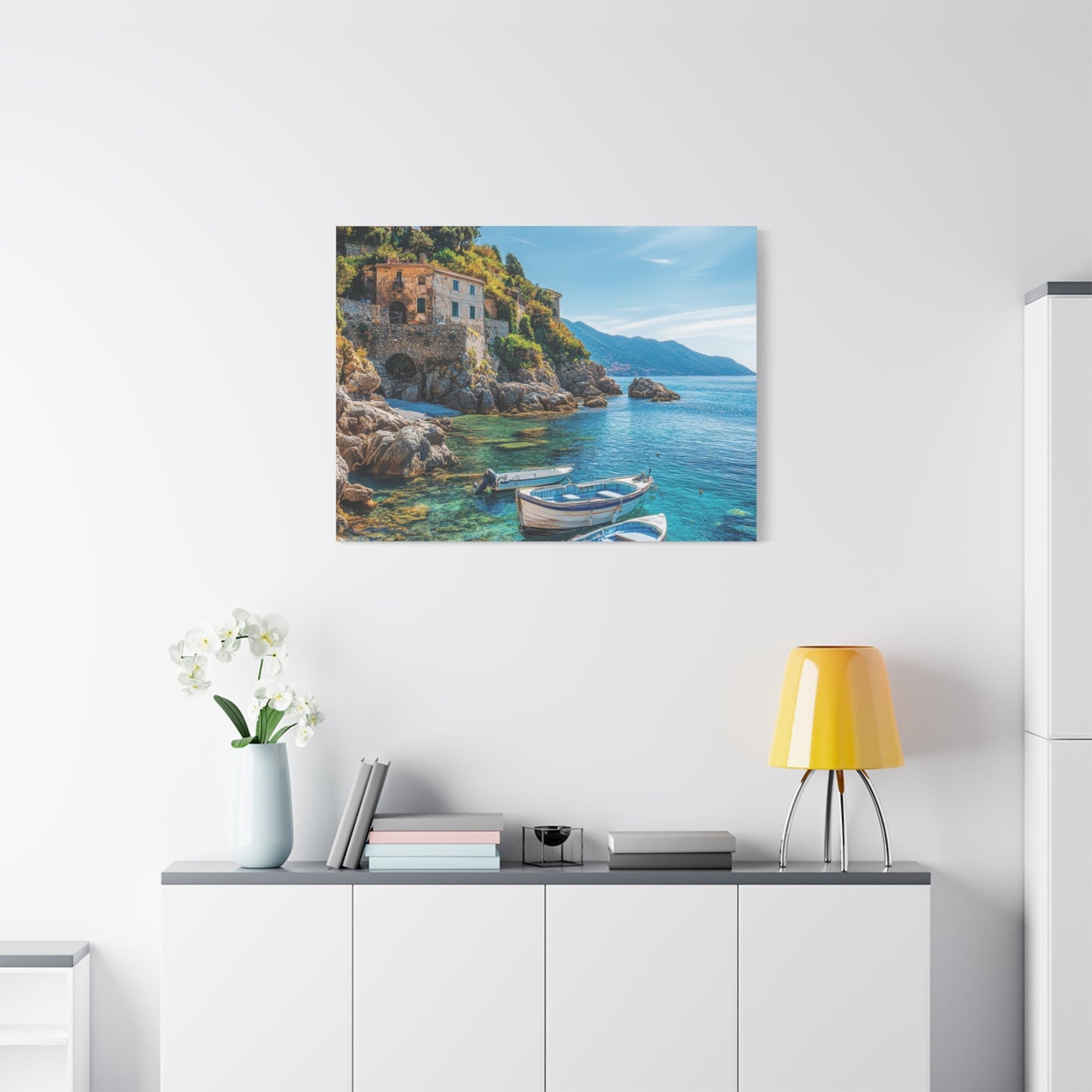 Mediterranean Coastal Serenity - Nature Wall Art - Aestheticanvas