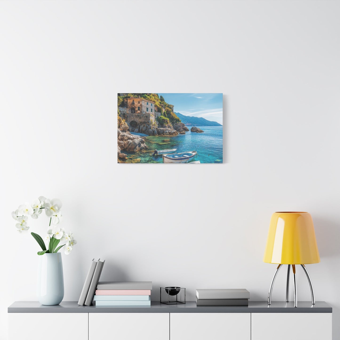 Mediterranean Coastal Serenity - Nature Wall Art - Aestheticanvas