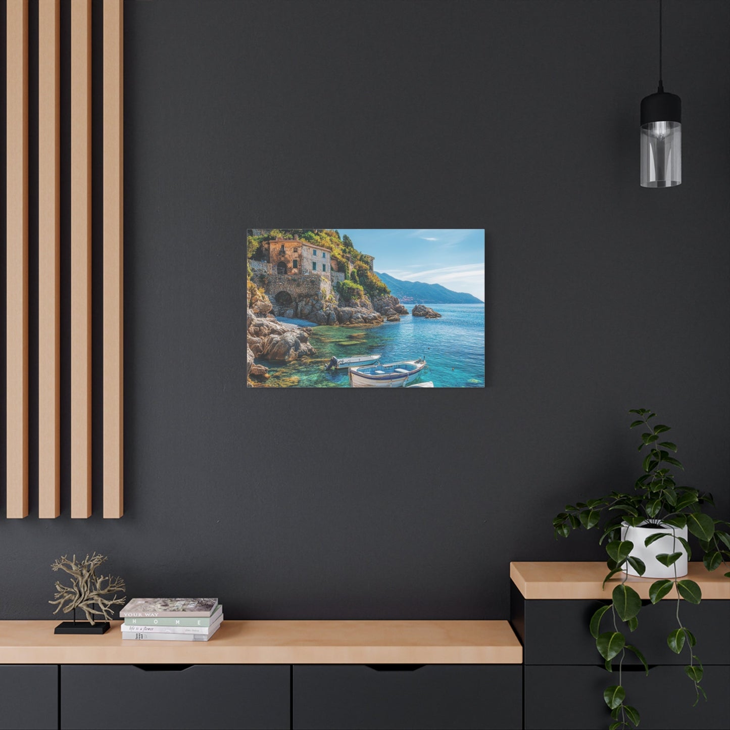 Mediterranean Coastal Serenity - Nature Wall Art - Aestheticanvas