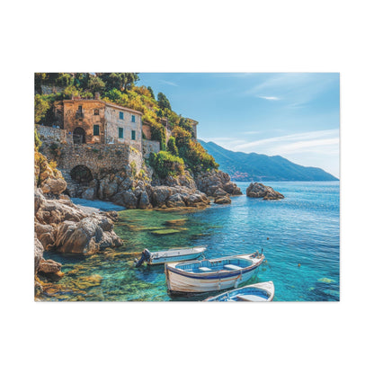 Mediterranean Coastal Serenity - Nature Wall Art - Aestheticanvas