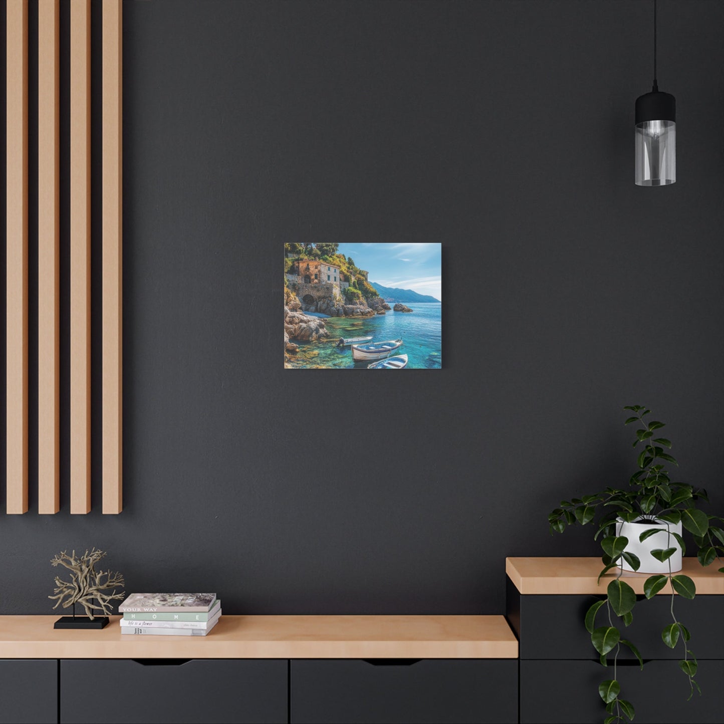 Mediterranean Coastal Serenity - Nature Wall Art - Aestheticanvas