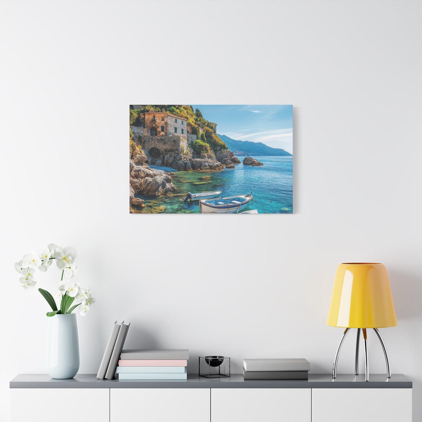 Mediterranean Coastal Serenity - Nature Wall Art - Aestheticanvas