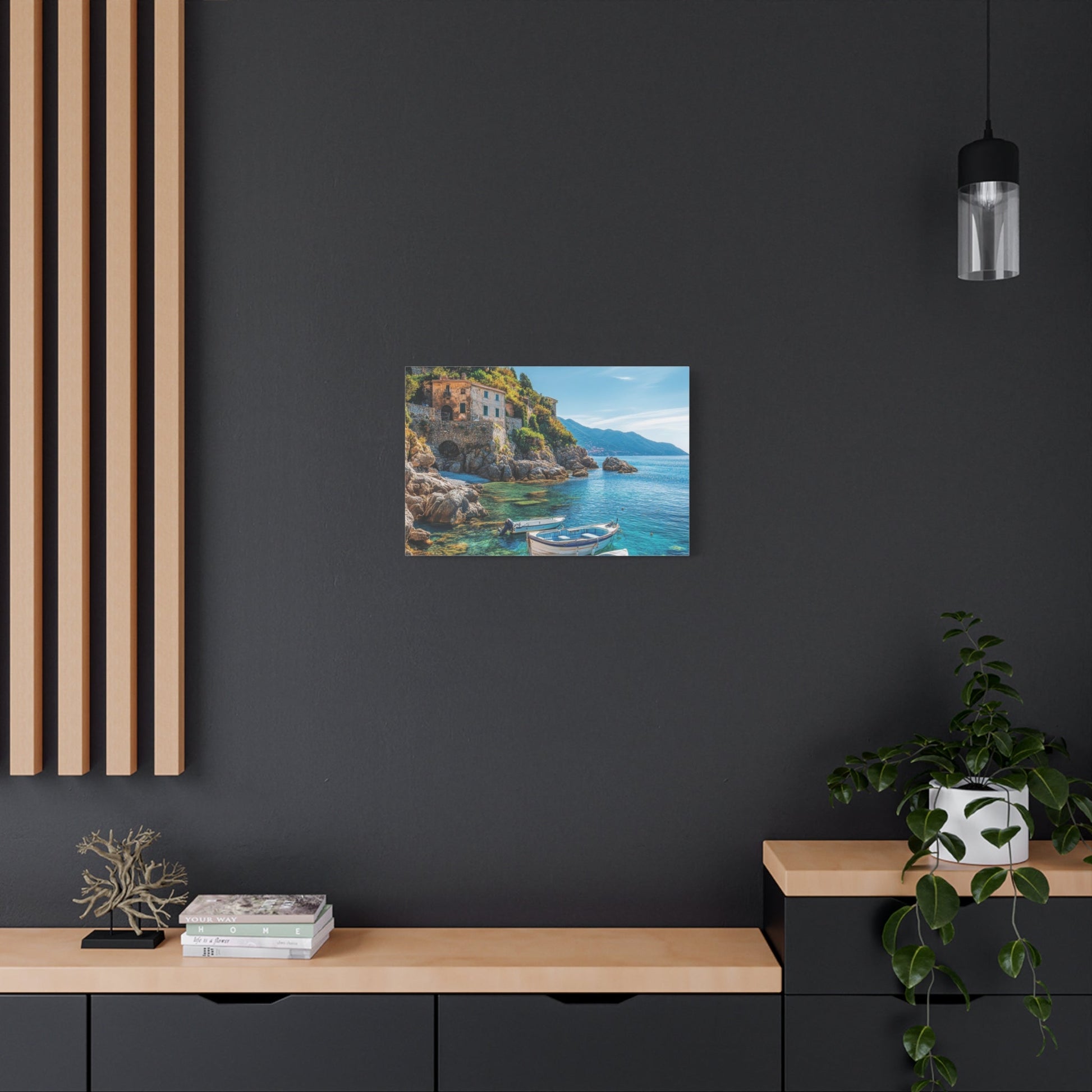 Mediterranean Coastal Serenity - Nature Wall Art - Aestheticanvas