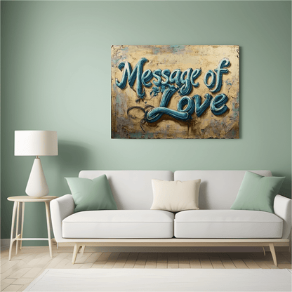 Message of Love - Quote Wall Art - Aestheticanvas