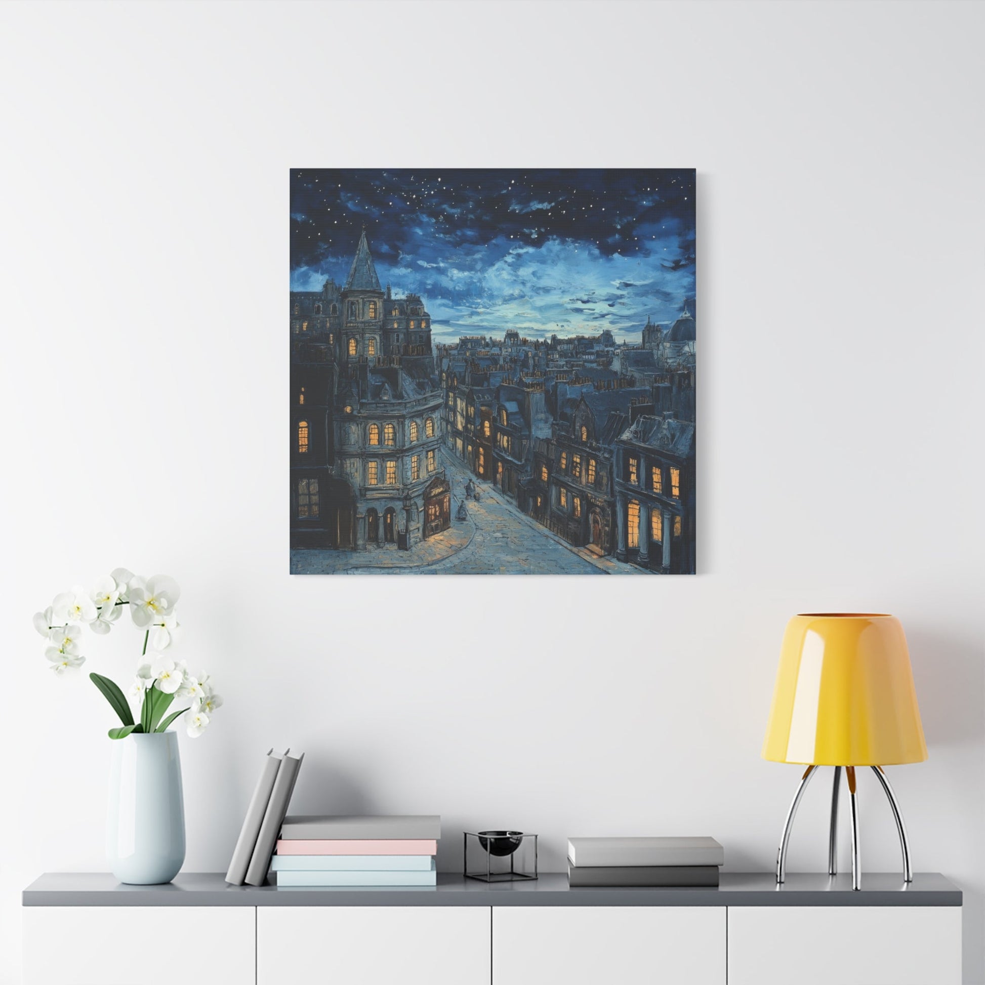 Midnight in Old European City - Cityscape Wall Art - Aestheticanvas