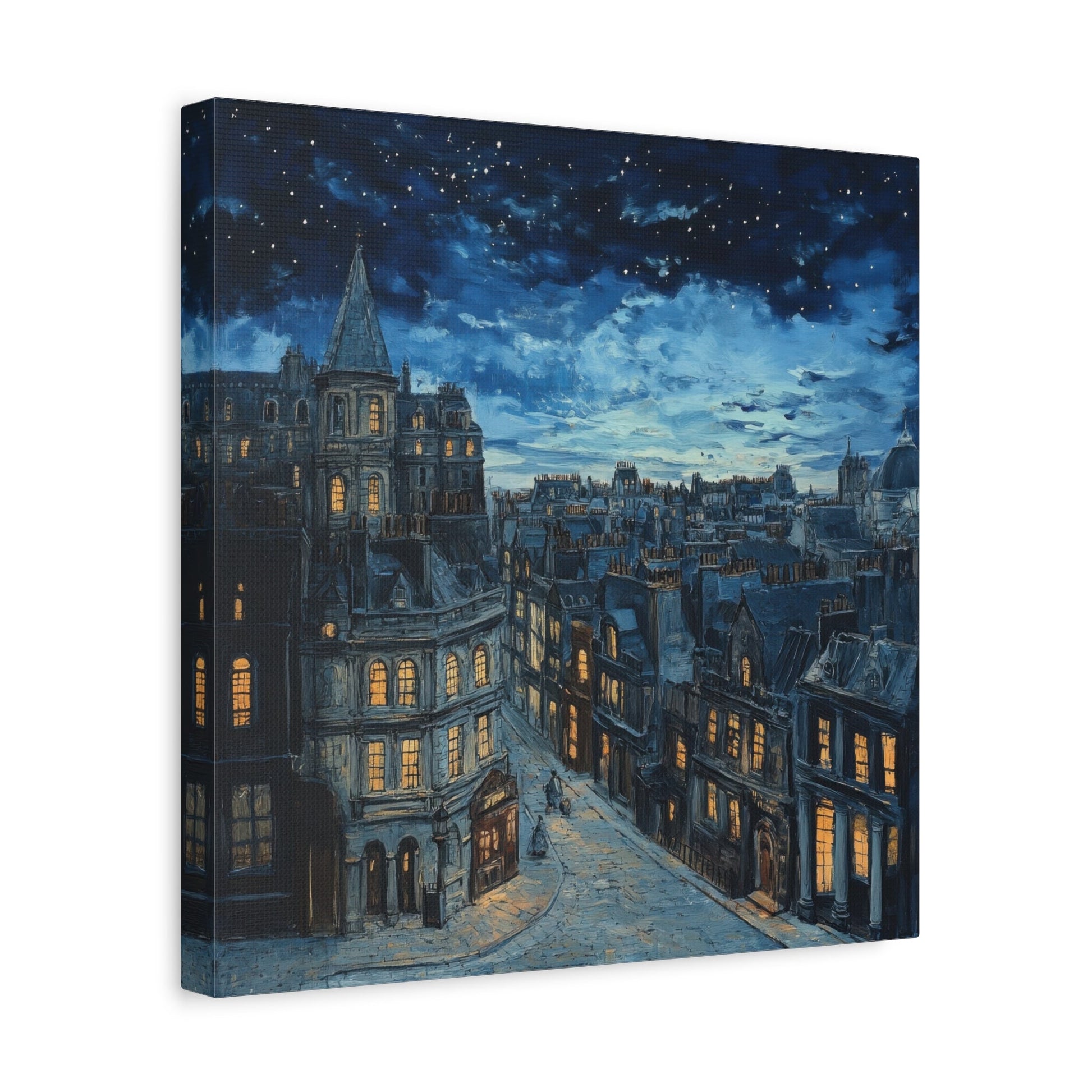 Midnight in Old European City - Cityscape Wall Art - Aestheticanvas