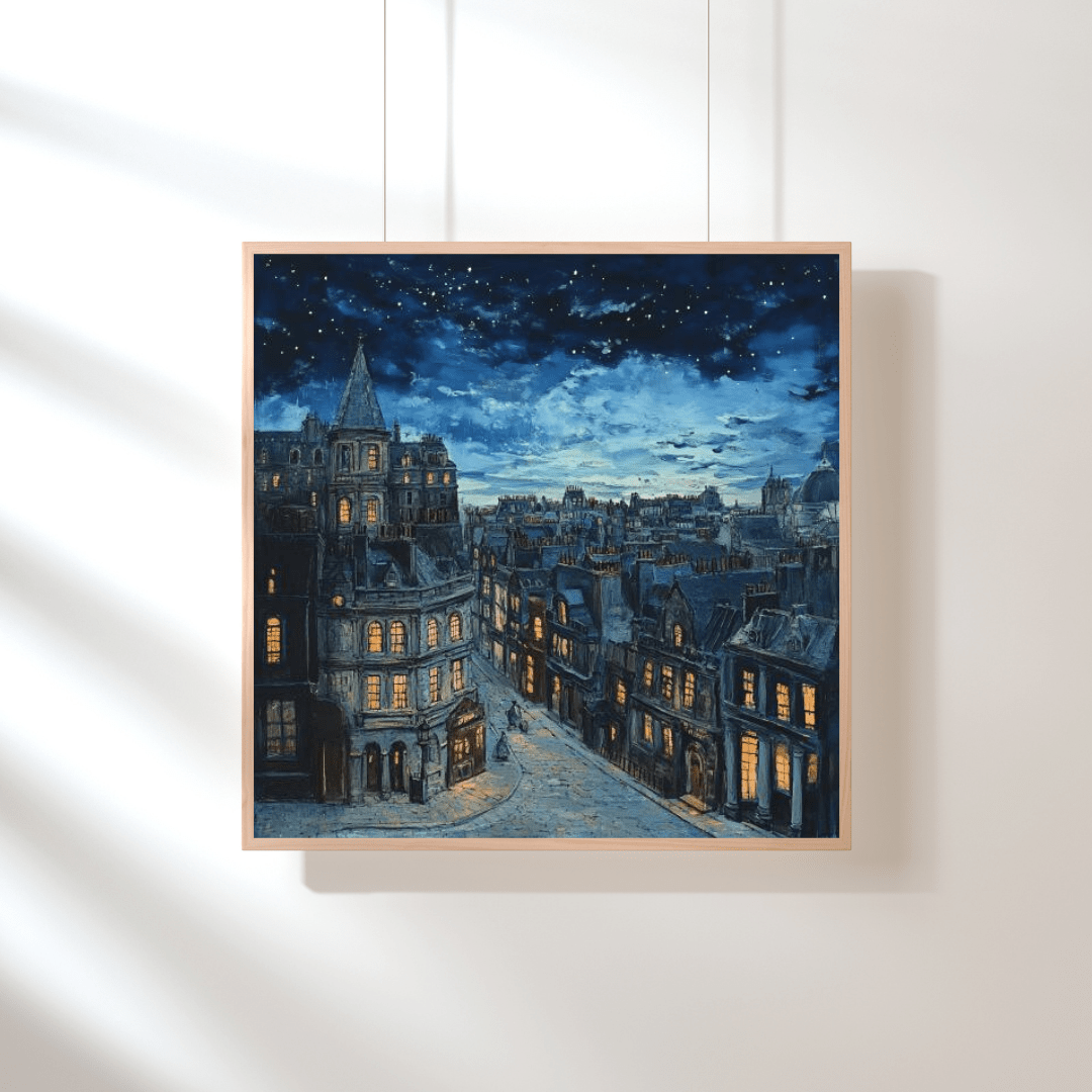 Midnight in Old European City - Cityscape Wall Art - Aestheticanvas