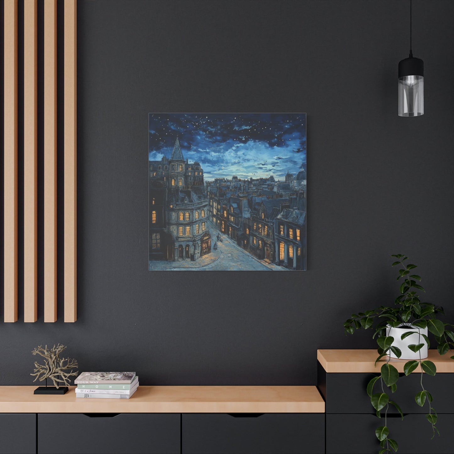 Midnight in Old European City - Cityscape Wall Art - Aestheticanvas