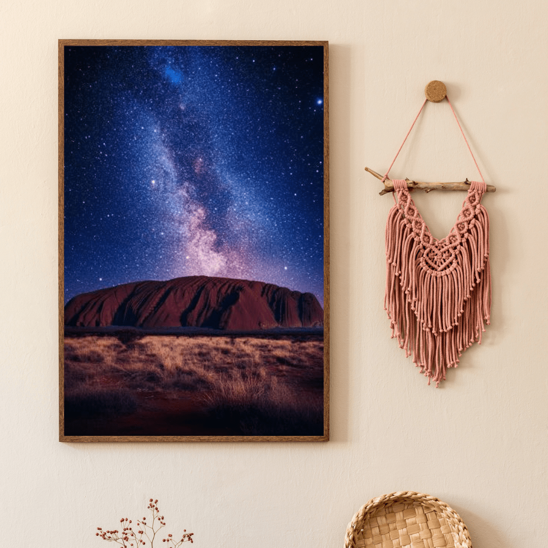 Milky Way Over Uluru at Night - Limited Wall Art - Aestheticanvas