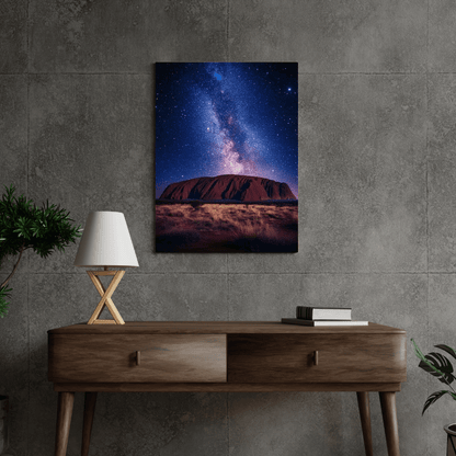 Milky Way Over Uluru at Night - Limited Wall Art - Aestheticanvas